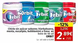 Maskom Supermercados Orbit - chicle sin azúcar sabores hierbabuena oferta