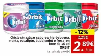 Maskom Supermercados Orbit - chicle sin azúcar sabores hierbabuena oferta