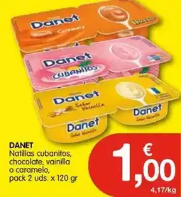 CashDiplo Danet - natillas cubanitos, chocolate, vainilla o caramelo, pack 2 uds oferta