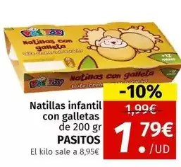 Maskom Supermercados Pasitos - natillas infantil con galletas oferta