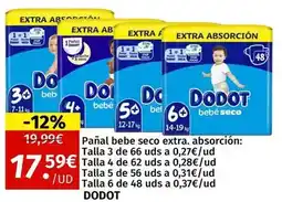 Maskom Supermercados Dodot - pañal bebe seco extra oferta
