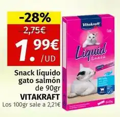 Maskom Supermercados Vitakraft - snack liquido gato salmon oferta