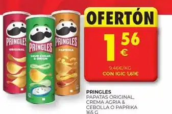 CashDiplo Pringles - papatas original, crema acia & cebolla o paprika oferta