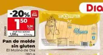 Dia El molino de dia - pan de molde sin gluten oferta