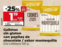Dia Dia galleteca - galletas sin gluten con pepitas de chocolate/sabor mantequilla oferta
