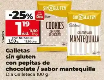 Dia Dia galleteca - galletas sin gluten con pepitas de chocolate/sabor mantequilla oferta
