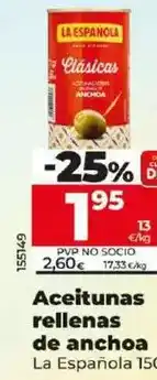 Dia La española - aceitunas rellenas de anchoa oferta