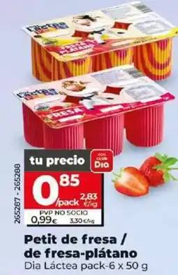 Dia Dia lactea - petit de fresa/de fresa-plátano oferta