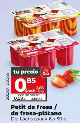 Dia Dia lactea - petit de fresa/de fresa-plátano oferta