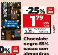 Dia Dia temptation - chocolate negro 55% cacao con almendras oferta