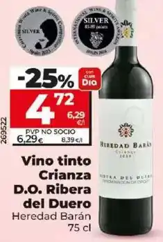 Dia Heredad barán - vino tinto crianza d.o. ribera del duero oferta