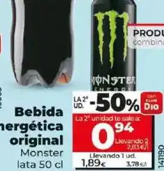 Dia Monster - bebida energética original oferta