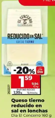 Dia Dia el cencerro - queso tierno reducido en sal en lonchas oferta