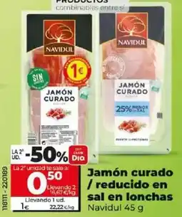 Dia Navidul - jamón curado/reducido en sal en lonchas oferta