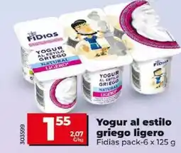 Dia Fidias - yogur al estilo griego ligero oferta
