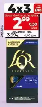 Dia L'or - café en cápsulas ristretto descafeinado oferta