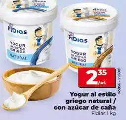 Dia Fidias - yogur al estilo griego natural / con azucar de cana oferta