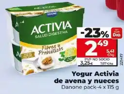 Dia Danone - yogur activia de avena y nueces oferta