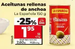 Dia La española - aceitunas rellenas de anchoa oferta