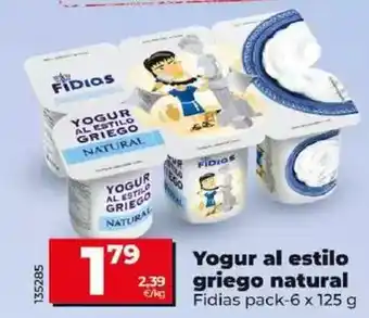 Dia Fidias - yogur al estilo griego natural oferta