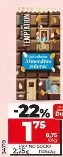 Dia Dia temptation - chocolate superior con leche y almendras oferta