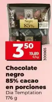Dia Dia temptation - chocolate negro 85% cacao en porciones oferta