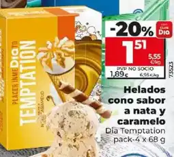 Dia Dia temptation - helados cono sabor a nata y caramelo oferta