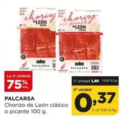 Alimerka Palcarsa - chorizo de leon clasico o picante oferta