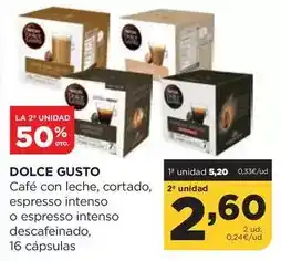 Alimerka Dolce gusto - cafe con leche, cortado espresso intenso o espresso intenso descafeinado oferta