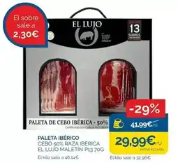 Supermercados La Despensa Paleta de cebo ibérica oferta