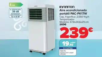 Carrefour Infiniton - aire acondicionado portátil pac-pk17w oferta