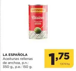 Alimerka La española - aceitunas rellenas de anchoa oferta