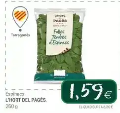 Valvi Supermercats L'hort del pages - espinacs oferta
