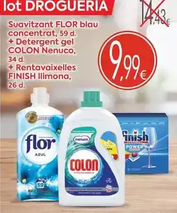 Valvi Supermercats Suavitzant flor blau concentrat + detergent gel colon nenuco + rentavaixelles finish llimona oferta
