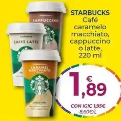 CashDiplo Starbucks - café caramelo macchiato, cappuccino o latte oferta
