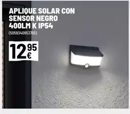 Brico Depôt Solar - aplique solar con sensory negro 400lm k ip54 oferta
