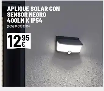 Brico Depôt Solar - aplique solar con sensory negro 400lm k ip54 oferta
