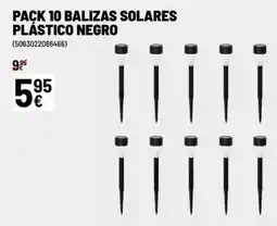 Brico Depôt Solares - pack 10 balizas plastico negro oferta