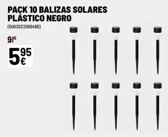 Brico Depôt Solares - pack 10 balizas plastico negro oferta