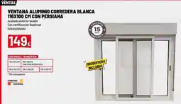 Brico Depôt Ventana aluminio corredera blanca 118x100 cm con persiana oferta