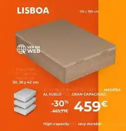 Mi Colchón Increible canape abatible de madera al suelo y de gran capacidad oferta