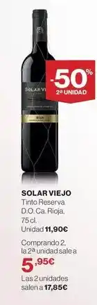 El Corte Inglés Solar viejo - tinto reserva d.o.ca rioja oferta