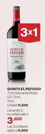 El Corte Inglés Quinta el refugio - tinto garnacha roble d.o. torro oferta