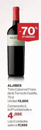 El Corte Inglés Castilla - tinto cabernet franc de la tierra de castilla oferta