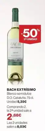 El Corte Inglés Bach - blanco semidulce d.o. catalana oferta