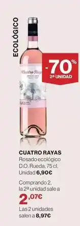 El Corte Inglés Cuatro rayas - rosado ecológico d.o. rueda oferta