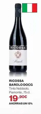 El Corte Inglés Ricossa barolo docg oferta