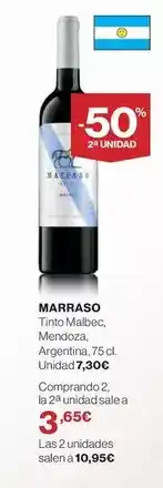 El Corte Inglés Marraso - tinto malbec, medoziza, argentina oferta