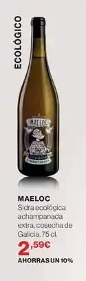 El Corte Inglés Maeloc - sidra ecológica achampanada extra, cosecha de galica oferta