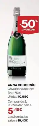 El Corte Inglés Codorniu - cava blanco de noirs brut oferta
